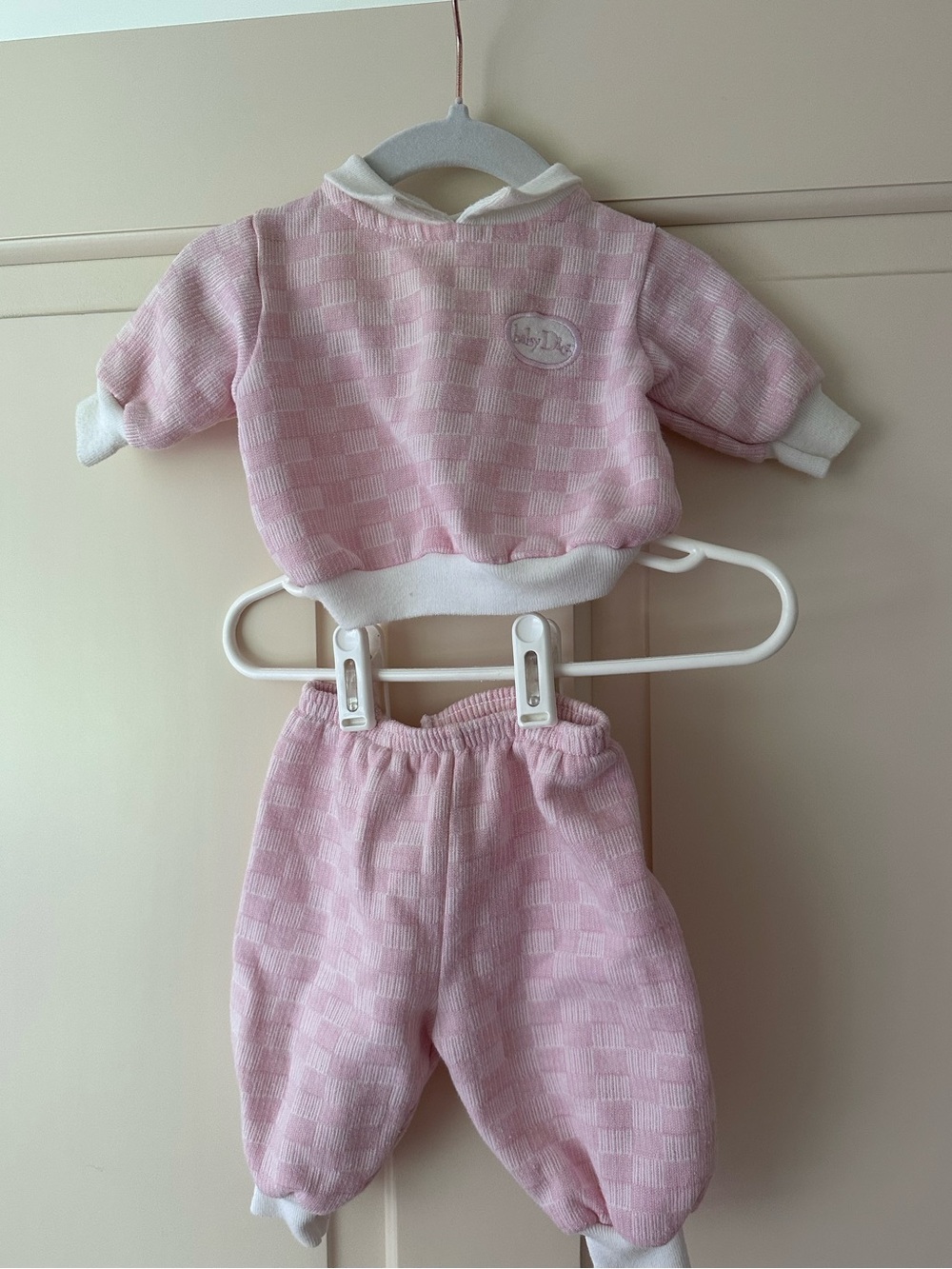 Baby Dior vintage Two-Piece Pink Knit Set
